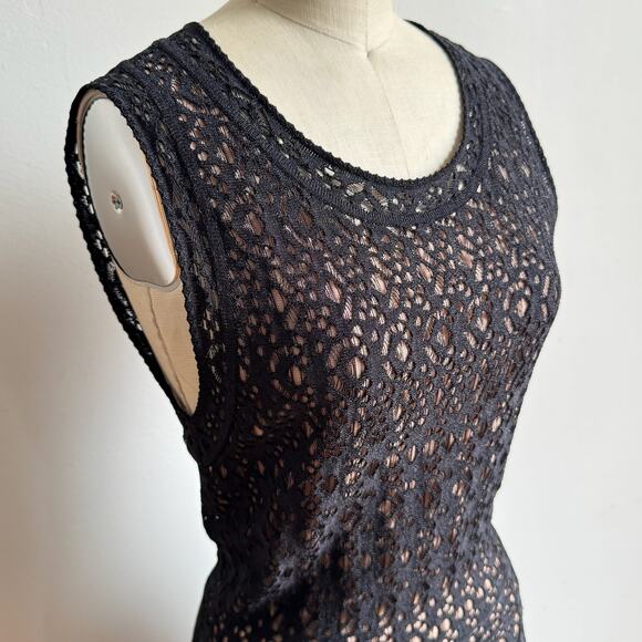 ALAÏA Black Eyelet Lace Fit-and-Flare Knee-length Dress - Picture 6 of 10